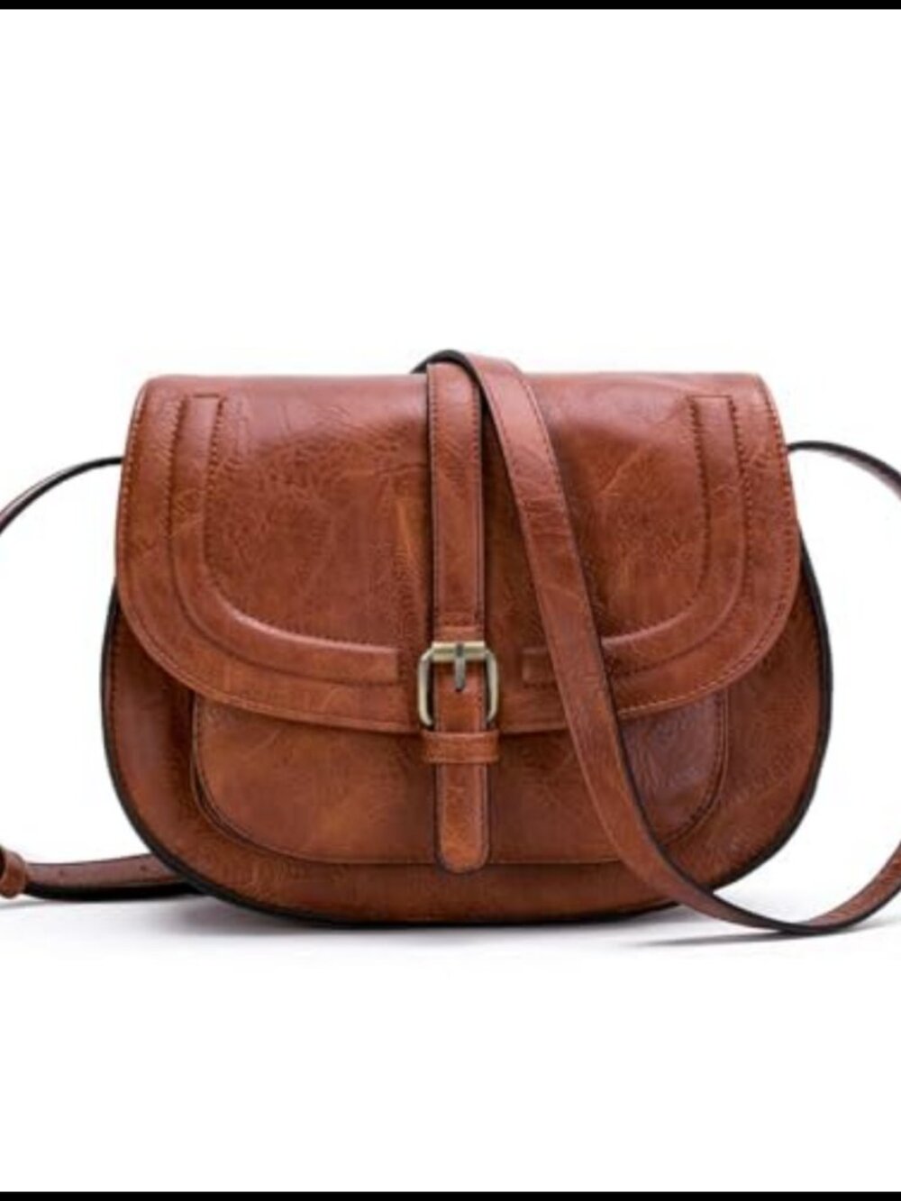 Vegan Leather Crossbody Saddle Bag Small Boho Purse